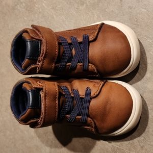 WONDER NATION Kids Brown Hi-Top Boots Size 5